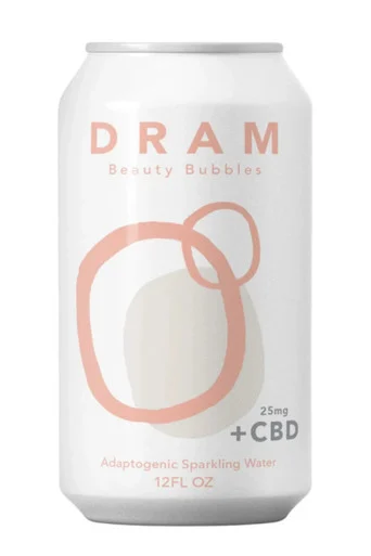 DRAM Rose Beauty Bubbles Adaptogenic CBD Botanical Sparkling Water 4pk 12oz cans