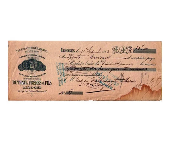 Dutheil Freres & Fils Distillery Money Order