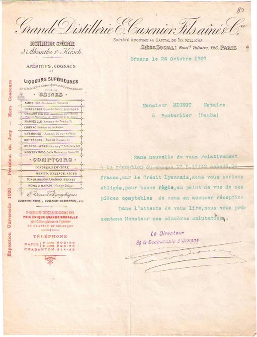 E. Cusinier Invoice