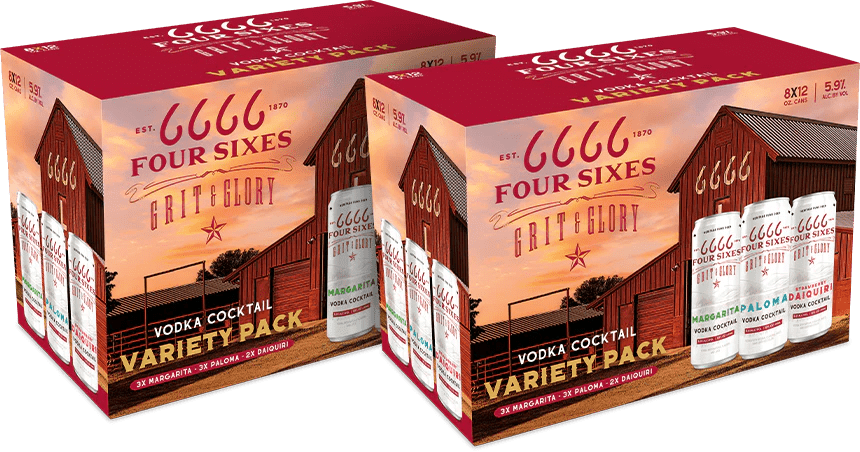 Four Sixes Grit & Glory Vodka Cocktail Variety 8 Pack 12.oz