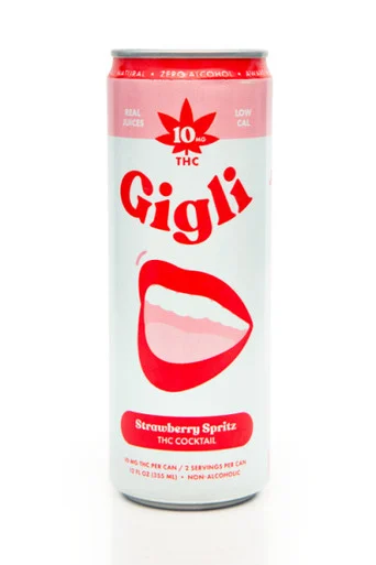 Gigli Strawberry Spritz 10mg THC with Ashwaganda and Ginseng 4pk cans