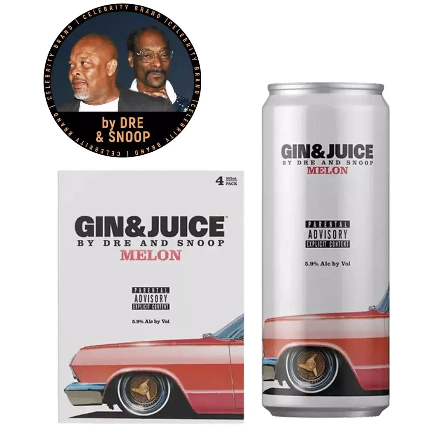 Gin & Juice By Dre and Snoop Melon Individual 355ml
