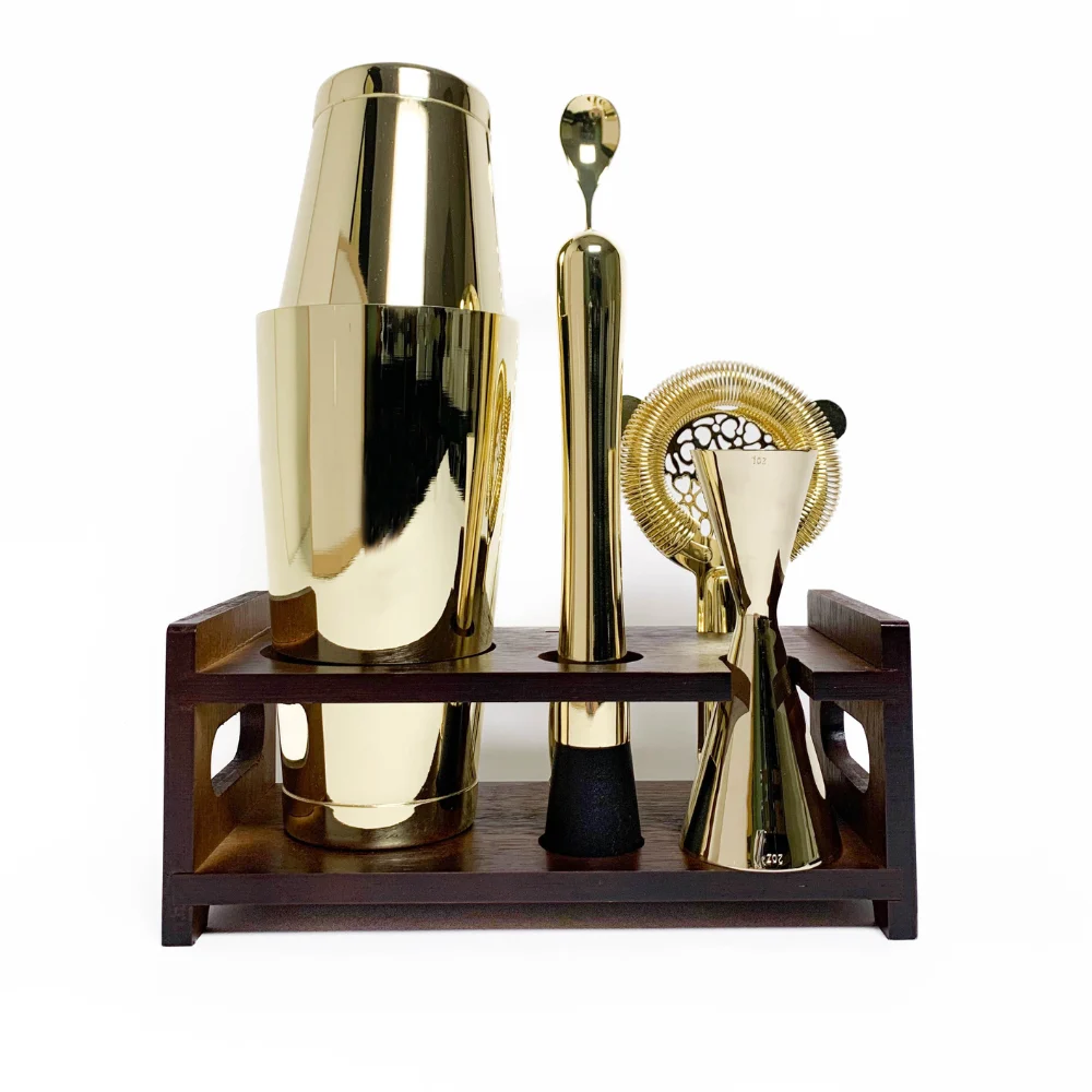 Gold Bar Tool Set with Stand (6 piece)