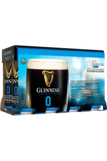 Guinness 0 Non-Alcoholic Draught 8pk 14.9oz cans