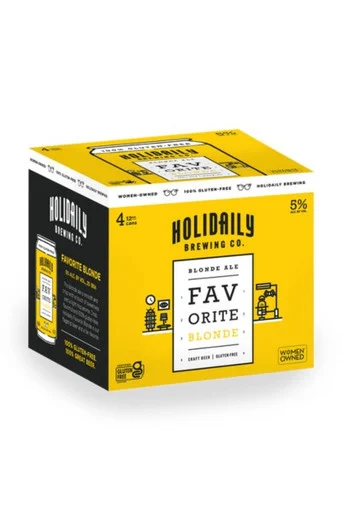 Holidaily Brewing Favorite Blonde Gluten Free Beer 4pk 12oz cans