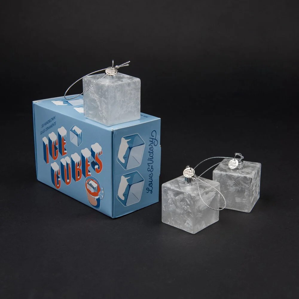 Ice Cube Ornaments (set of 6)