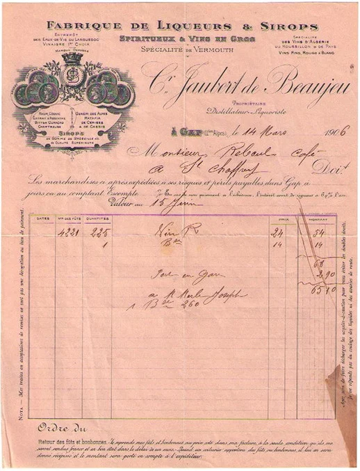 Jaubert de Beaujeu Invoice