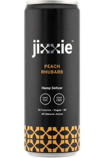 Jixxie Peach Rhubarb 10mg Seltzer 4pk 12oz cans