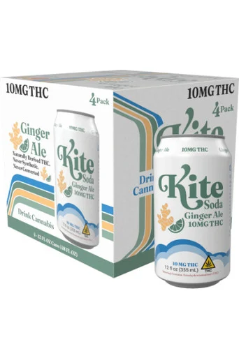 Kite Soda Ginger Ale 10mg THC 4pk 12oz Cans