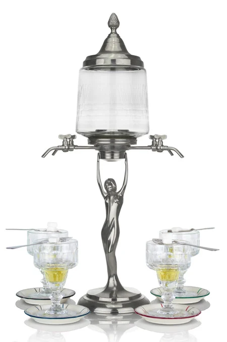 Lady Absinthe Fountain with 4 Spouts, Complete Set