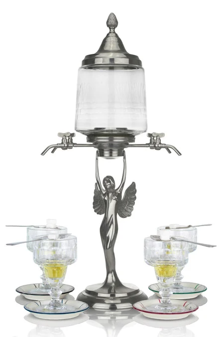 Lady Absinthe Fountain with Wings (La Fée), 4 Spouts, Complete Set