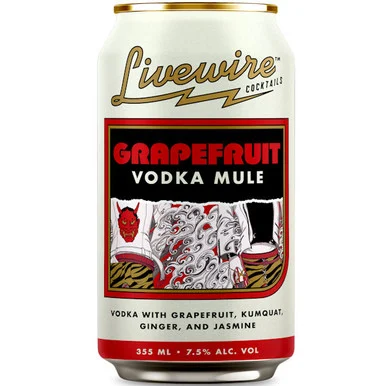 Livewire Grapefruit Vodka Mule Cocktail 12oz 4 Pack Cans