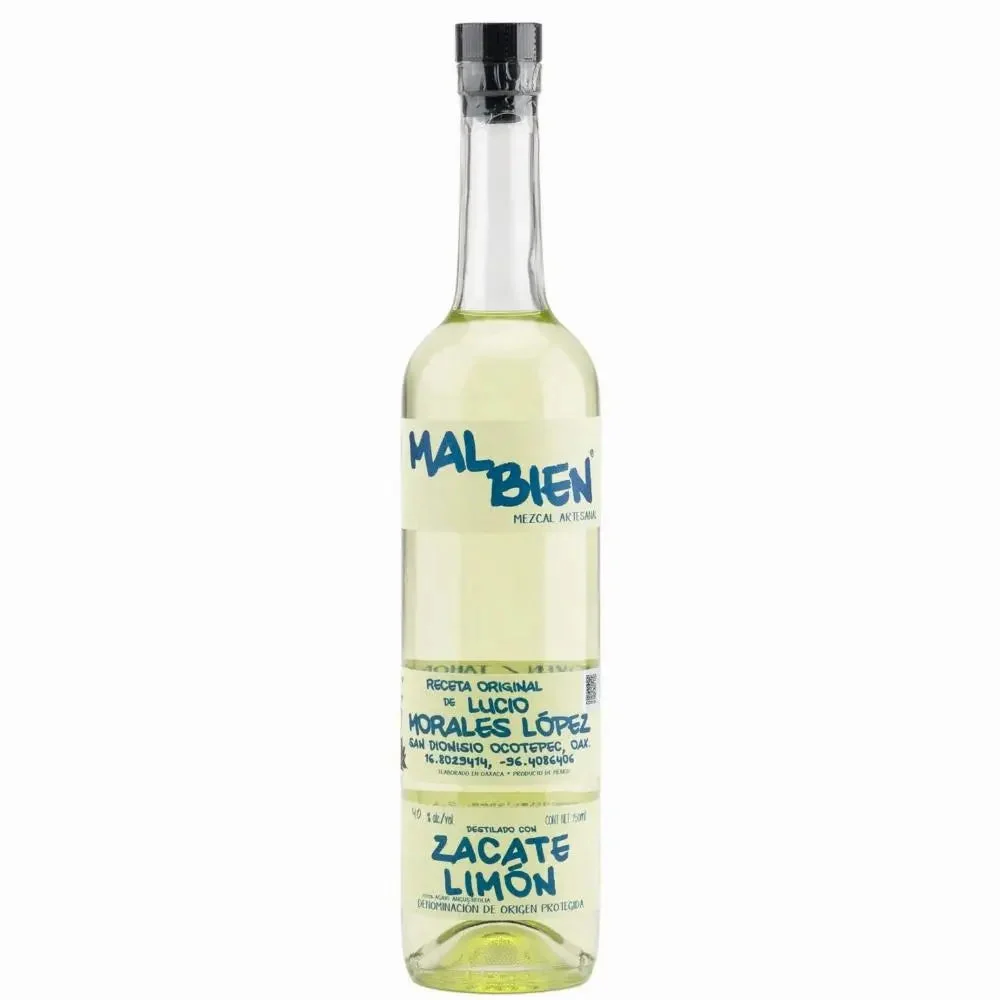 Mal Bien Zacate Limon 100% Agave Angustifolia Mezcal Artesanal Oaxaca 750ml