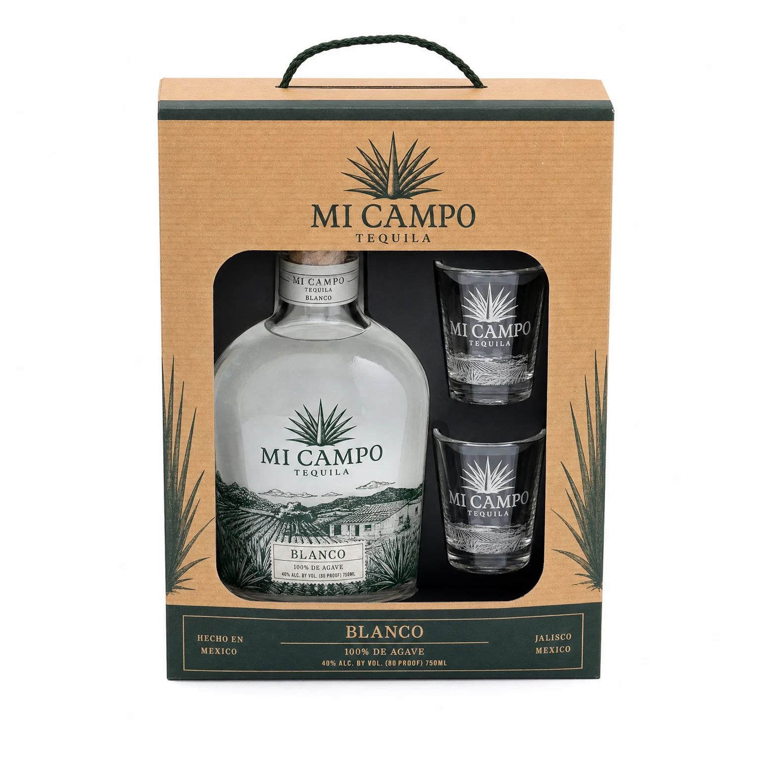 Mi Campo Blanco Tequila Gift Set 750ml