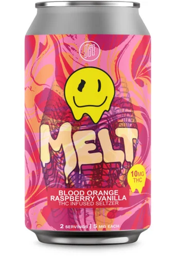 Modist Melt Blood Orange Raspberry Vanilla THC Seltzer 10mg 4pk 12oz cans