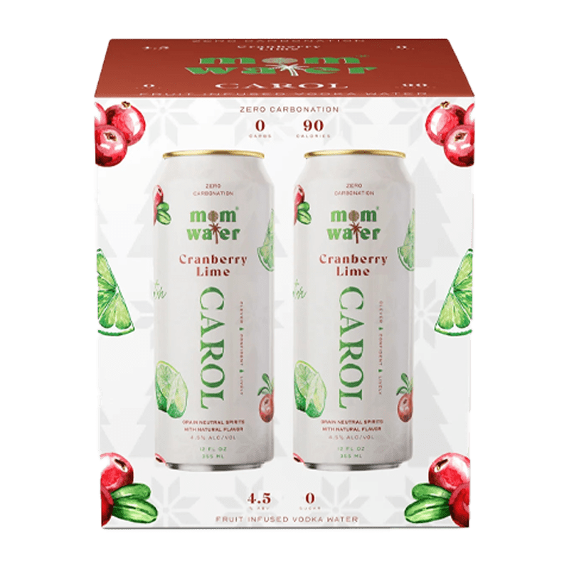 Mom Water Carol - Cranberry Lime Cocktail 12.oz 4 Pack