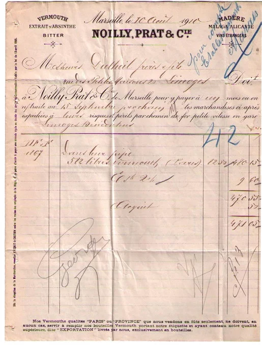 Noilly Prat & Cie Invoice 42727