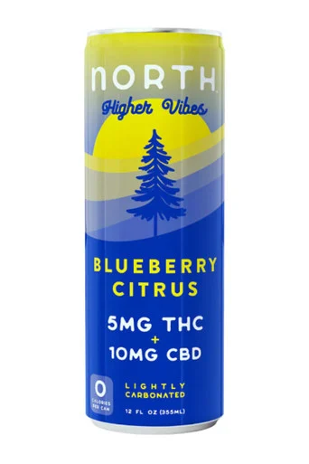 North Higher Vibes Blueberry Citrus 5mg THC 10mg CBD 4pk cans