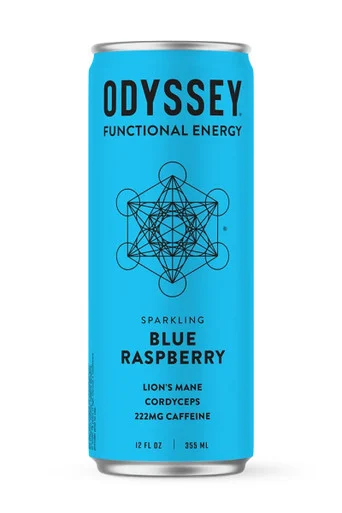 Odyssey 222 Energy + Focus Sparkling Blue Raspberry single 12oz can
