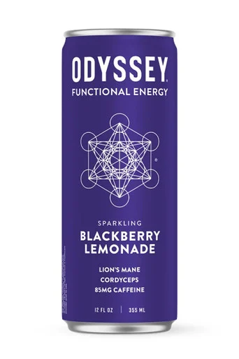 Odyssey Elixir Focus + Energy Sparkling Blackberry Lemonade single 12oz can