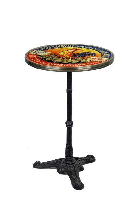 Petit Livarot French Parisian Bistro Table 20", Brass Rim