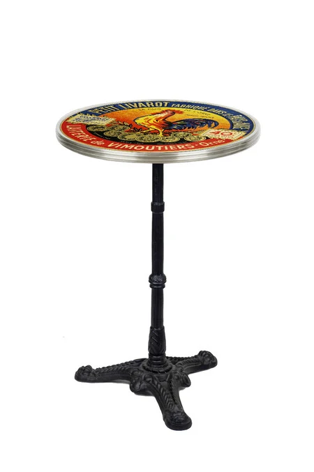 Petit Livarot French Parisian Bistro Table 20", Chrome Rim