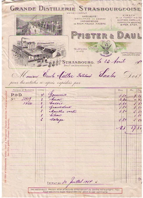 Pfister & Daul Invoice 42730