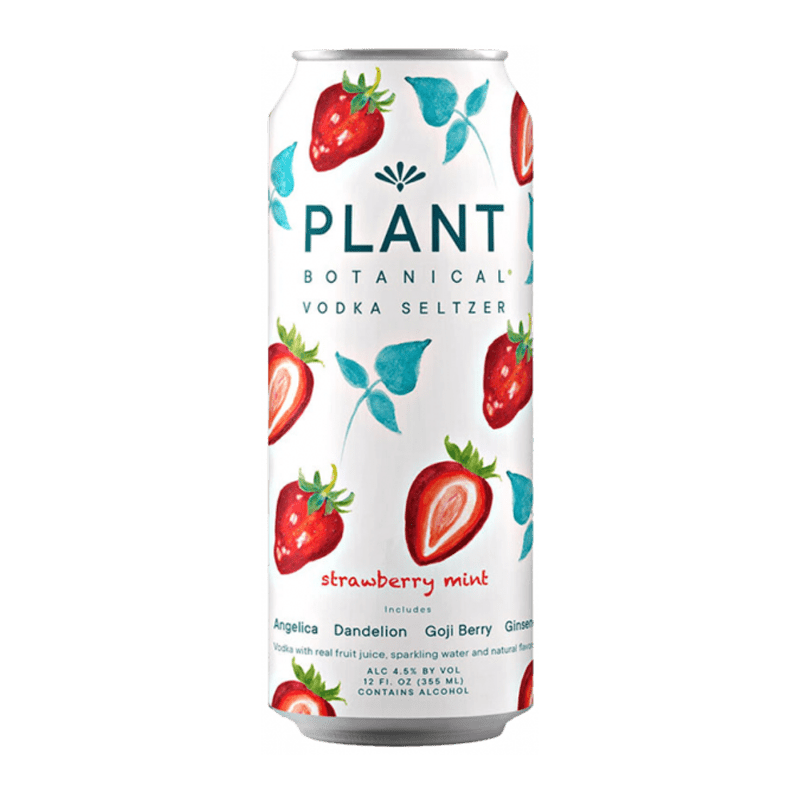 Plant Botanical Vodka Seltzer Strawberry Mint 12.oz 4 Pack