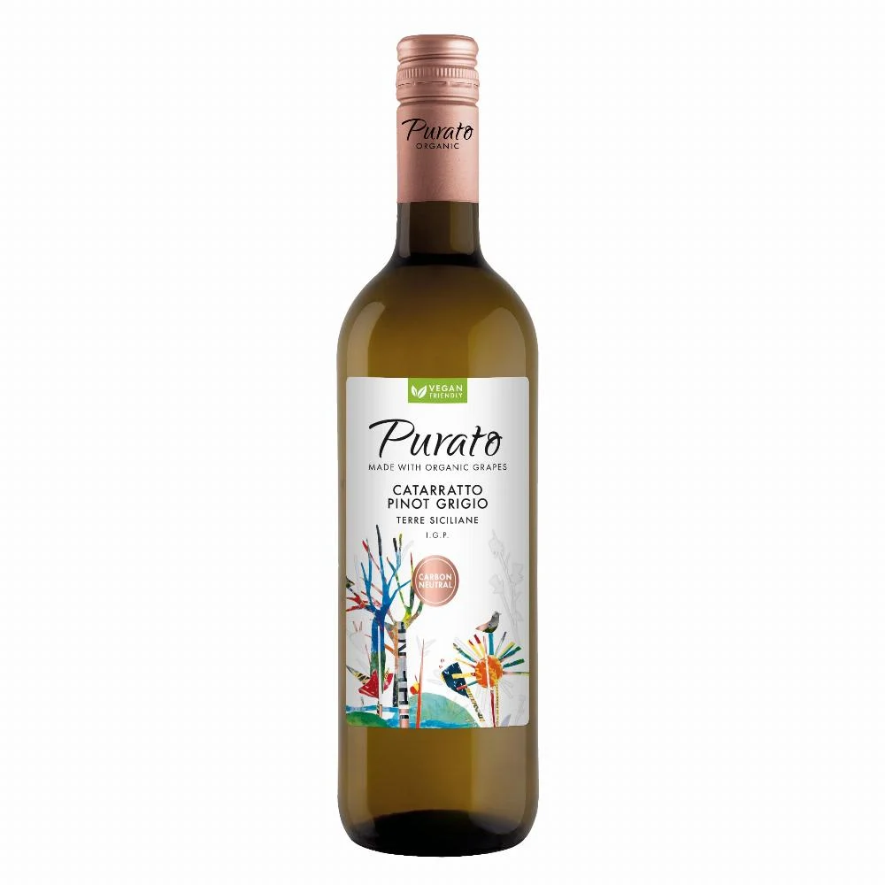 Purato, Catarratto and Pinot Grigio, Terre Siciliane Organic Vegan 2024 750ml