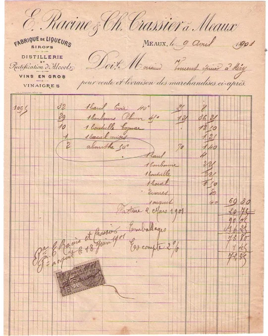 Racine & Crassier Invoice