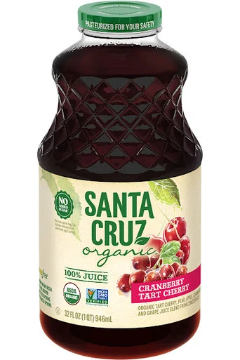 Santa Cruz Organic Cranberry Tart Cherry Blend 100% Juice 32oz bottle