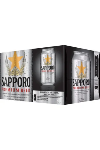 Sapporo Draft 6pk cans
