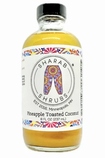Sharab Shrubs Pineapple Toasted Coconut Shrub 8oz bottle
