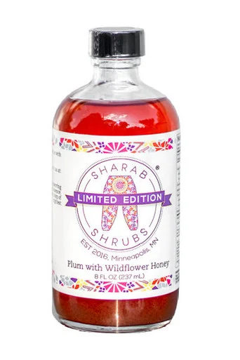Sharab Shrubs Plum with Wildflower Honey Shrub 8oz Bottle