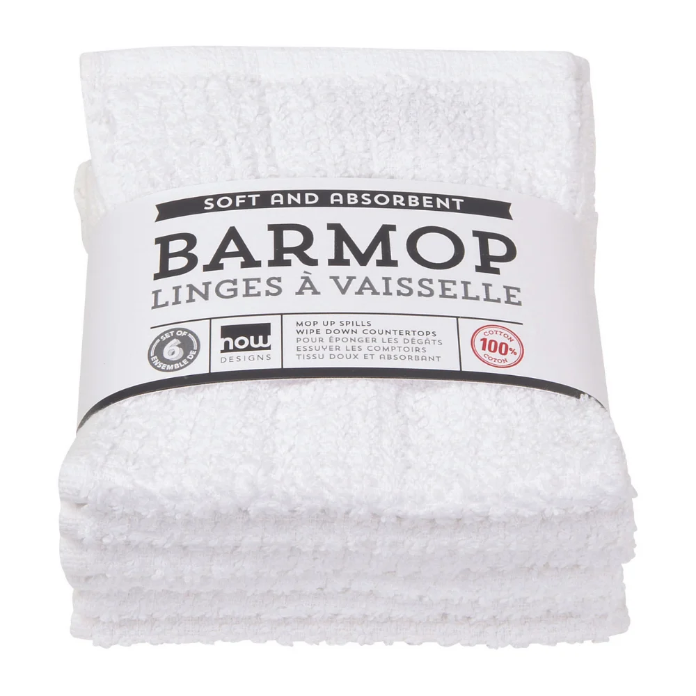 Small White Bar Mop Towels (set of 6)