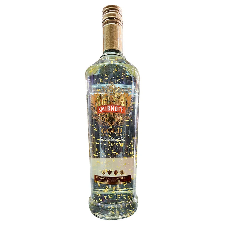 Smirnoff Gold 23 Carat Gold collection, Cinnamon Liqueur - 1 liter 37.5 vol