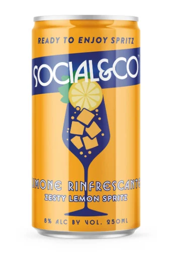 Social&Co Zesty Lemon Spritz 4pk cans