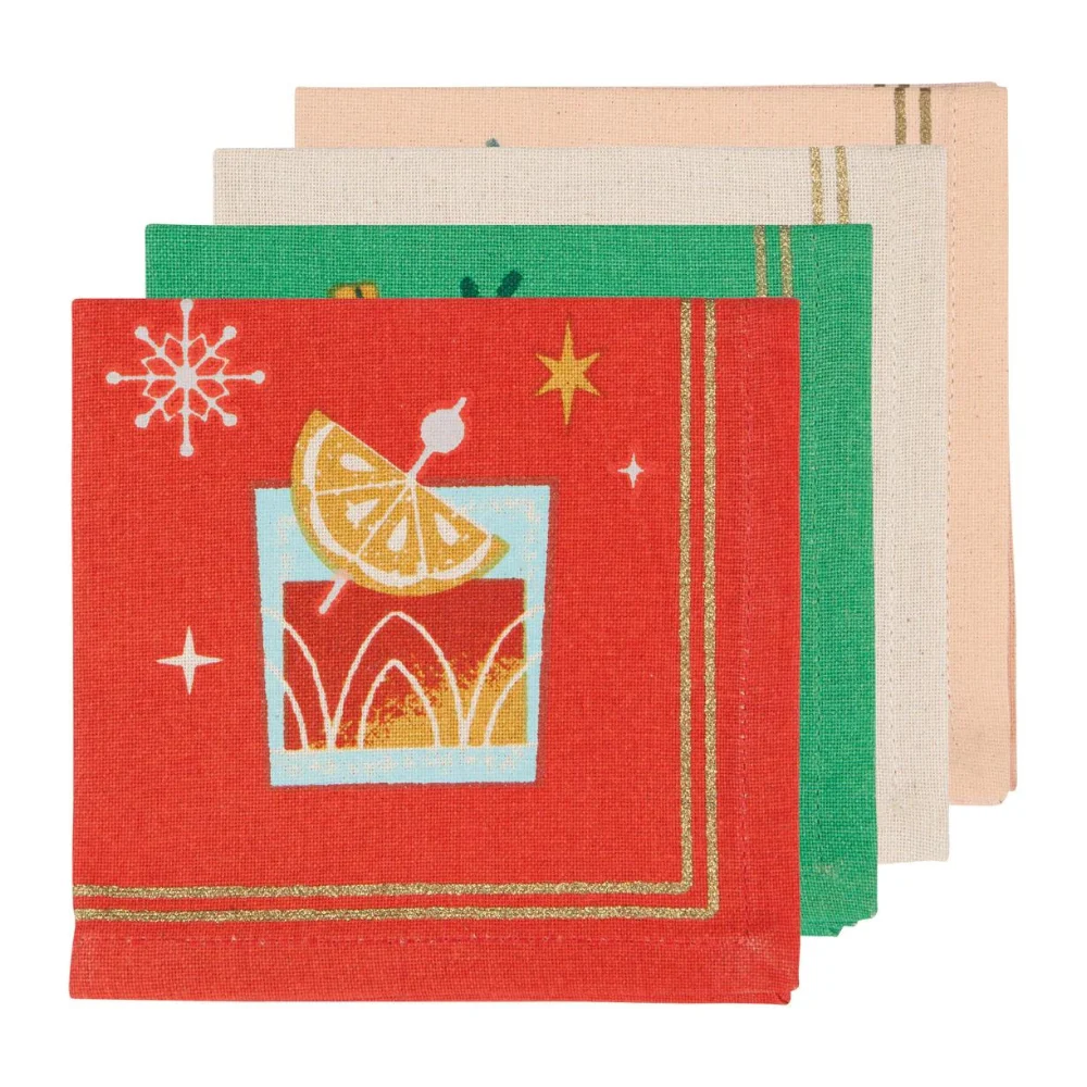 Spirits Bright Cocktail Napkins (set of 4)