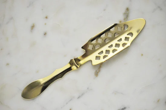 Stained Glass Window Absinthe Spoon, Gold-Plated