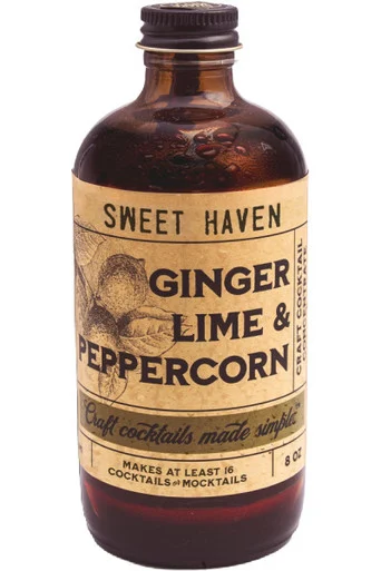 Sweet Haven Tonics Ginger Lime & Peppercorn Cocktail Concentrate 8oz bottle