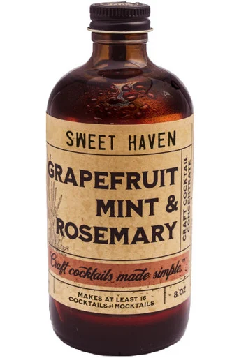 Sweet Haven Tonics Grapefruit Mint & Rosemary Cocktail Concentrate 8oz bottle