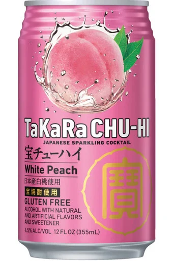 TaKaRa CHU-HI Japanese Sparkling Cocktail White Peach single 355ml can