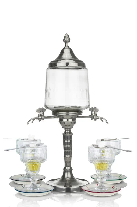 Traditional Absinthe Fountain with 4 Spouts, Complete Set