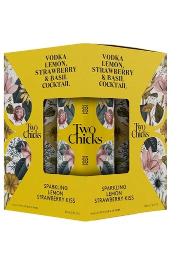 Two Chicks Sparkling Lemon Strawberry Kiss 4pk cans