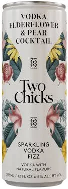 Two Chicks Vodka Fizz Pear & Elderflower 4pk 12oz