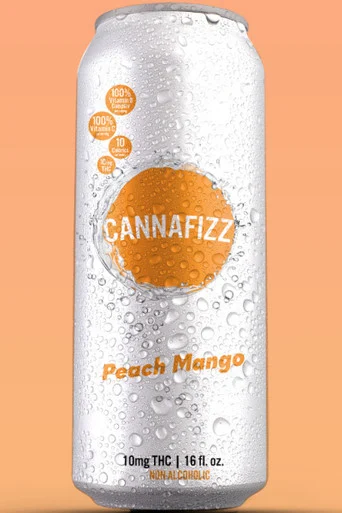 Urban Growler Cannafizz THC 10mg Peach Mango 4pk 12oz cans