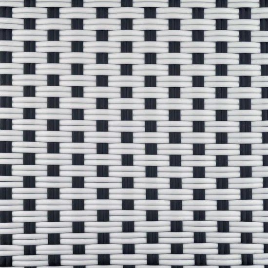 Valence French Bistro Rattan Bar Stool - Small Squares - Black / White