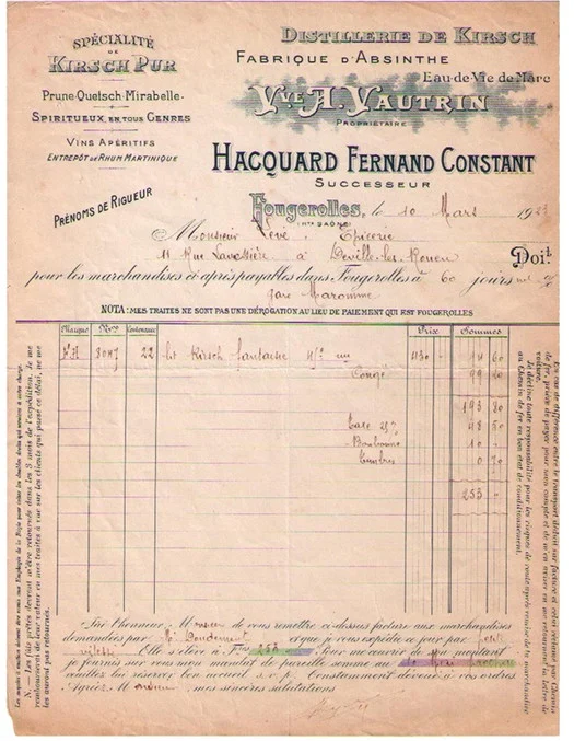 Vautrin Invoice