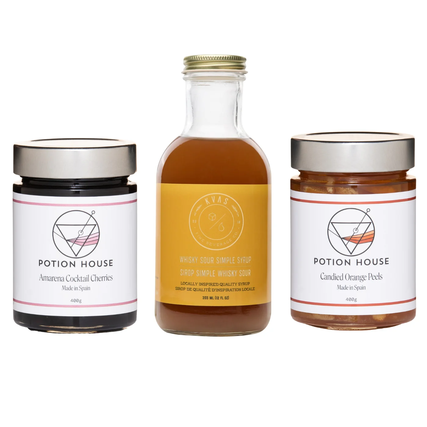 Vegan Whisky Sour Ingredients Trio