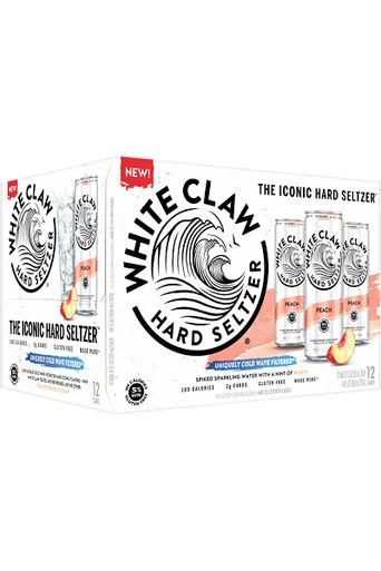White Claw Peach Hard Seltzer 12pk 12oz cans